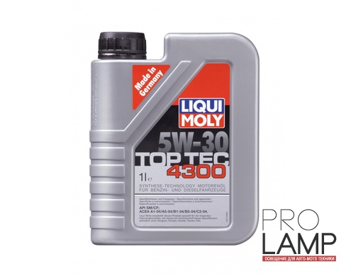 LIQUI MOLY Top Tec 4300 5W-30 — НС-синтетическое моторное масло 1 л.: liqui moly top tec 4300 5w 30 hc sinteticheskoe 1l