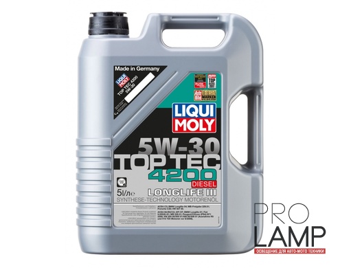 LIQUI MOLY Top Tec 4200 Diesel 5W-30 — НС-синтетическое моторное масло 5 л.: motornoe maslo liqui moly top tec 4200