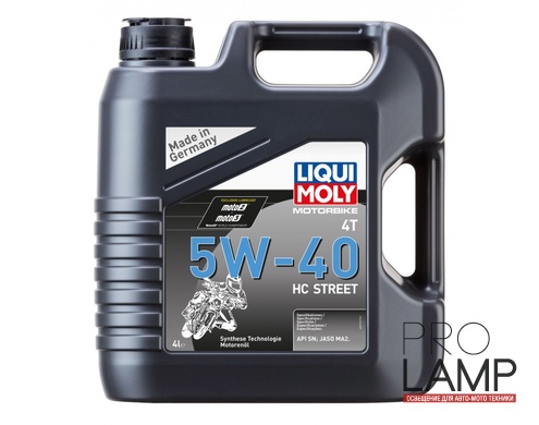 LIQUI MOLY Motorbike 4T HC Street 5W-40 — НС-синтетическое моторное масло для 4-тактных мотоциклов 4 л.: liqui moly dlya